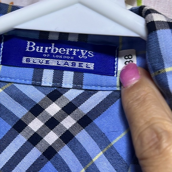 #032 Burberry blue dress size 38 about L37.5”  17” W 32” - Picture 2 of 6